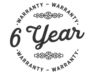 6 years warranty icon stamp guarantee
