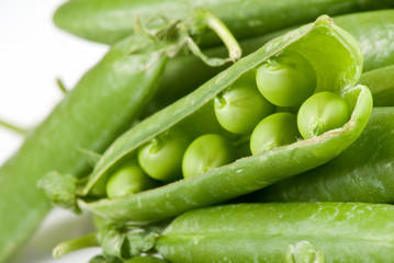 Isolated image of peas close up