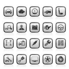 Auto service and car part icons - vector icon set