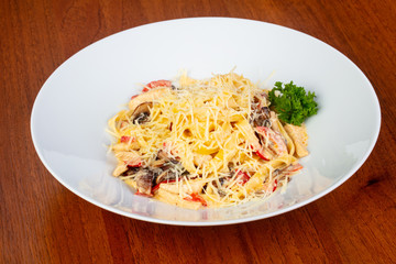 Delicious chicken tagliatelle