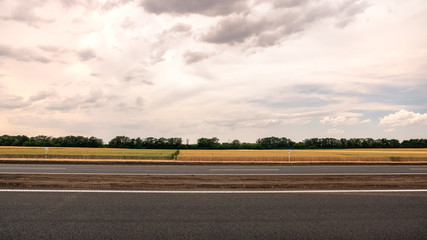 Road near wheat field