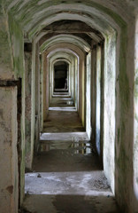 Fototapeta na wymiar Tunnel inside of ancient fortress