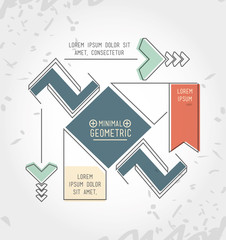 minimal geometric template frame vector illustration design