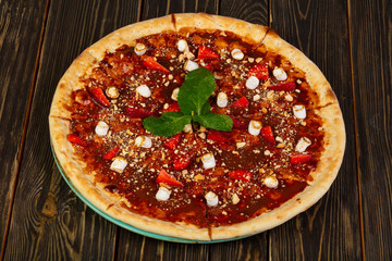 Kids pizza with chocolate