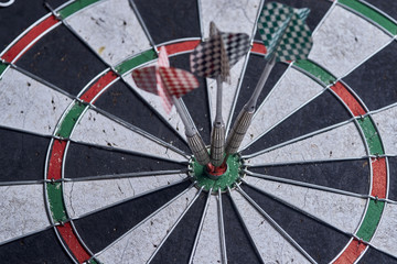three darts in the center