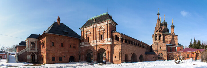 Obraz premium Panoramic view of Krutitsy metochion, historic location in Moscow, Russia