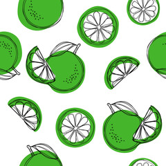 Lime seamless pattern vector illustration.