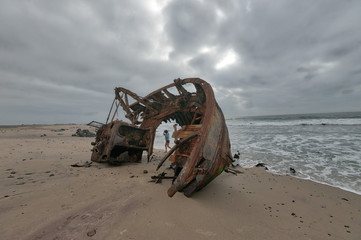 Ship Wreck along the Skeleton Coast in Western Namibia taken in January 2018