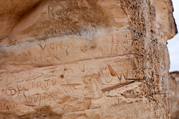 Vandalism at Castle Rock badlands, Kansas
