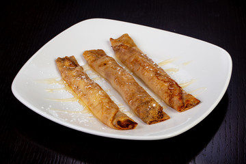 Delicious pancake rolls