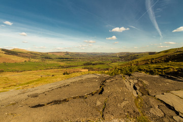 Peak District view with cement works, The Hope Valley
