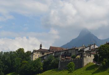 Fototapeta na wymiar Swiss Castle on a Hill