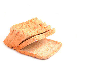 Slide bread on white background.