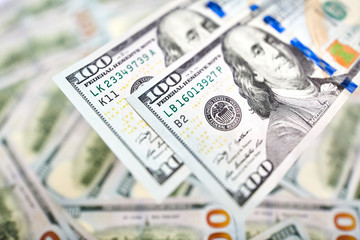 Background with money american hundred dollar bills