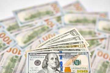 Background with money american hundred dollar bills