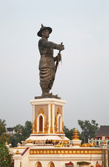 Fototapeta na wymiar Statue of King Anouvong the Chao in Vientiane. Laos
