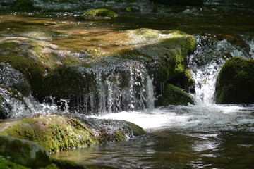 Mountain Stream with small water fall.