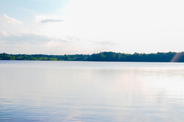 Beautiful Blue Sky and Vibrant Lake View 