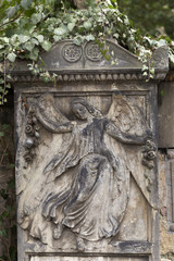 The Tombstone on the old Prague Cemetery Olsany, Czech Republic