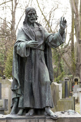 Fototapeta premium The Tombstone on the old Prague Cemetery Olsany, Czech Republic