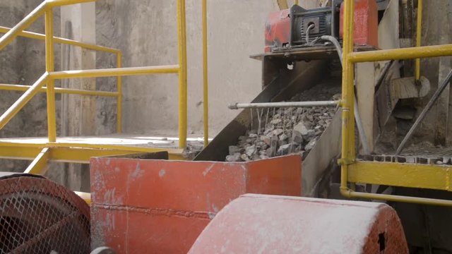 Machie processing silver ore in Mexican Mine. 