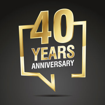 40 Years Anniversary gold white black logo icon