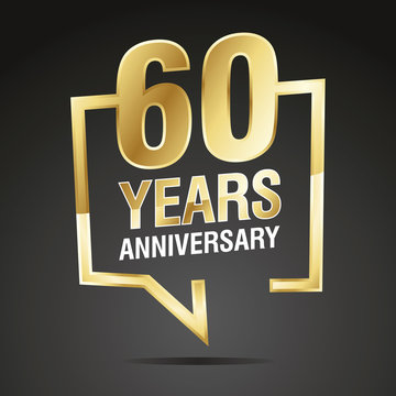 60 Years Anniversary gold white black logo icon