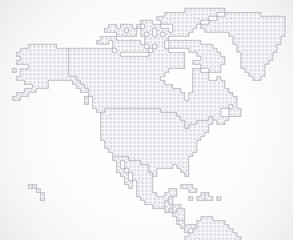 Fototapeta na wymiar North America continent with state borders