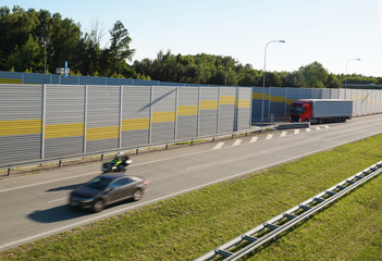 Exit from the motorway to the rest area
