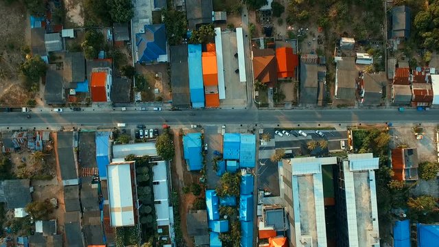 aerial view of klong warn district in prachuap khiri khan southern of thailand