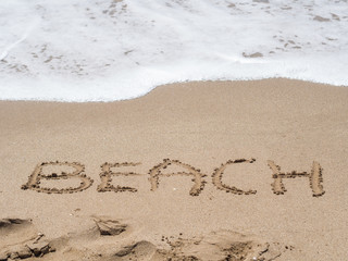 Written in the sand of the beach