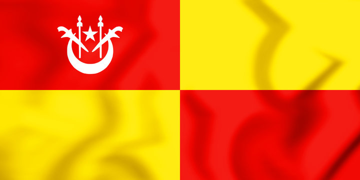 3D Flag Of Jeli (Kelantan), Malaysia.