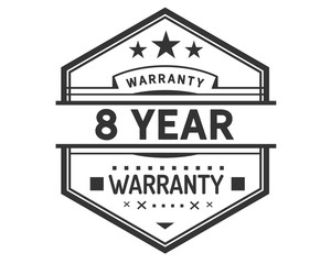 8 years warranty icon stamp