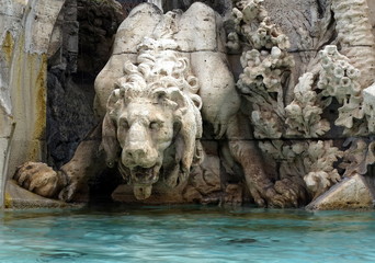 Naklejka na ściany i meble Roma - piazza Navona - Fontana dei Fiumi - Bernini