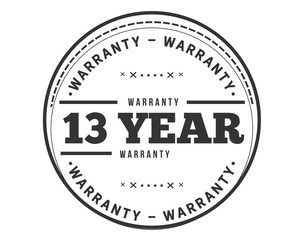 13 years warranty icon stamp