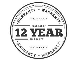 12 years warranty icon stamp