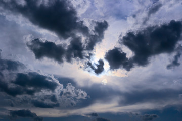 Fototapeta na wymiar Black clouds in the sky.