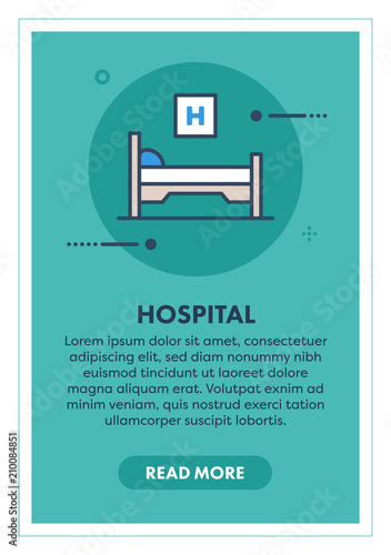 Hospital Concept Banner Illustration With Icon Stock Image And