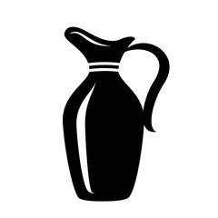 Jug for milk or water canister. Pitcher logotype in simple style.