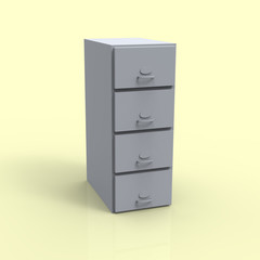 File Cabinet 3D Render