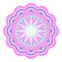 Mandala symbol isolated on white background. Indian ornament. Vector illustration.