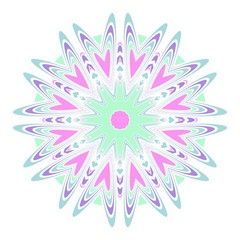 Mandala symbol isolated on white background. Indian ornament. Vector illustration.