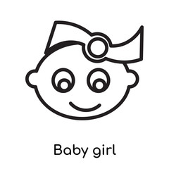 Baby girl icon vector sign and symbol isolated on white background, Baby girl logo concept