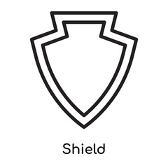 Shield icon vector sign and symbol isolated on white background, Shield logo concept