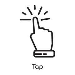 Tap icon vector sign and symbol isolated on white background, Tap logo concept