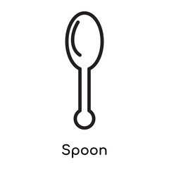 Spoon icon vector sign and symbol isolated on white background, Spoon logo concept