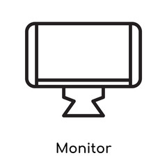 Monitor icon vector sign and symbol isolated on white background, Monitor logo concept