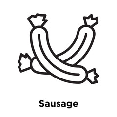 Sausage icon vector sign and symbol isolated on white background, Sausage logo concept