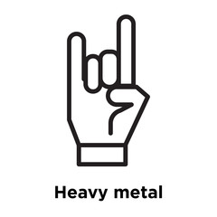 Heavy metal icon vector sign and symbol isolated on white background, Heavy metal logo concept