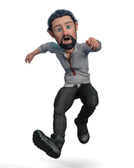 hipster cartoon in a white background